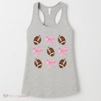 Football Pink Bow Festive Sport Lover Women's Tank Top thumb 0