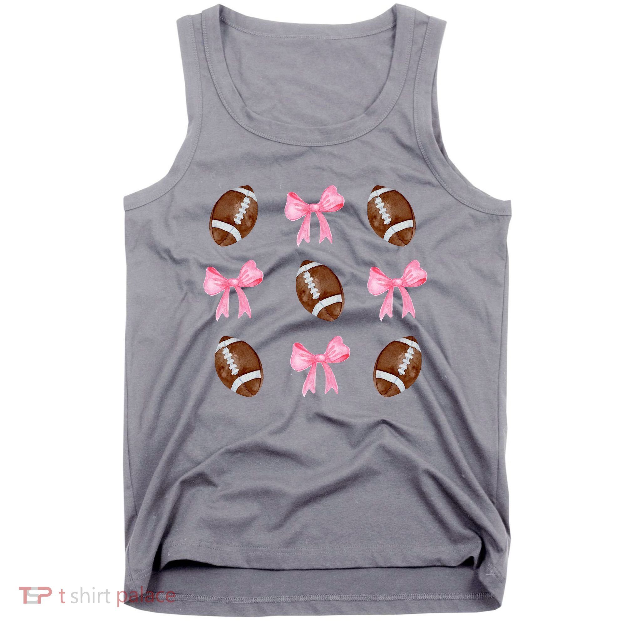 Football Pink Bow Festive Sport Lover Tank Top