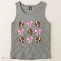 Football Pink Bow Festive Sport Lover Tank Top thumb 2