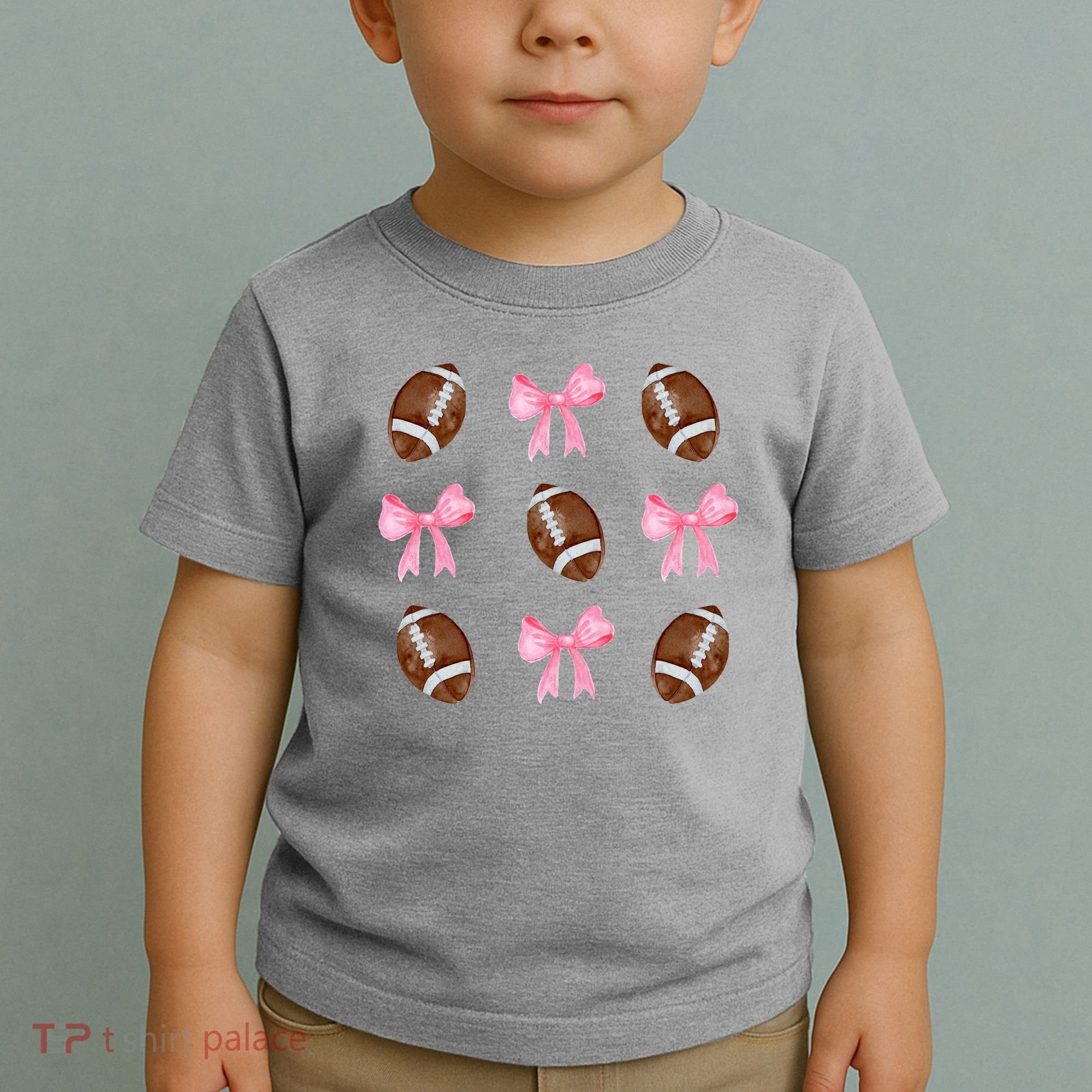 Football Pink Bow Festive Sport Lover Toddler T-Shirt