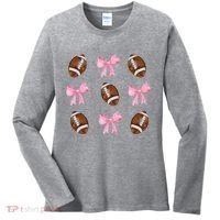 Football Pink Bow Festive Sport Lover Women's Long Sleeve Shirt thumb 0