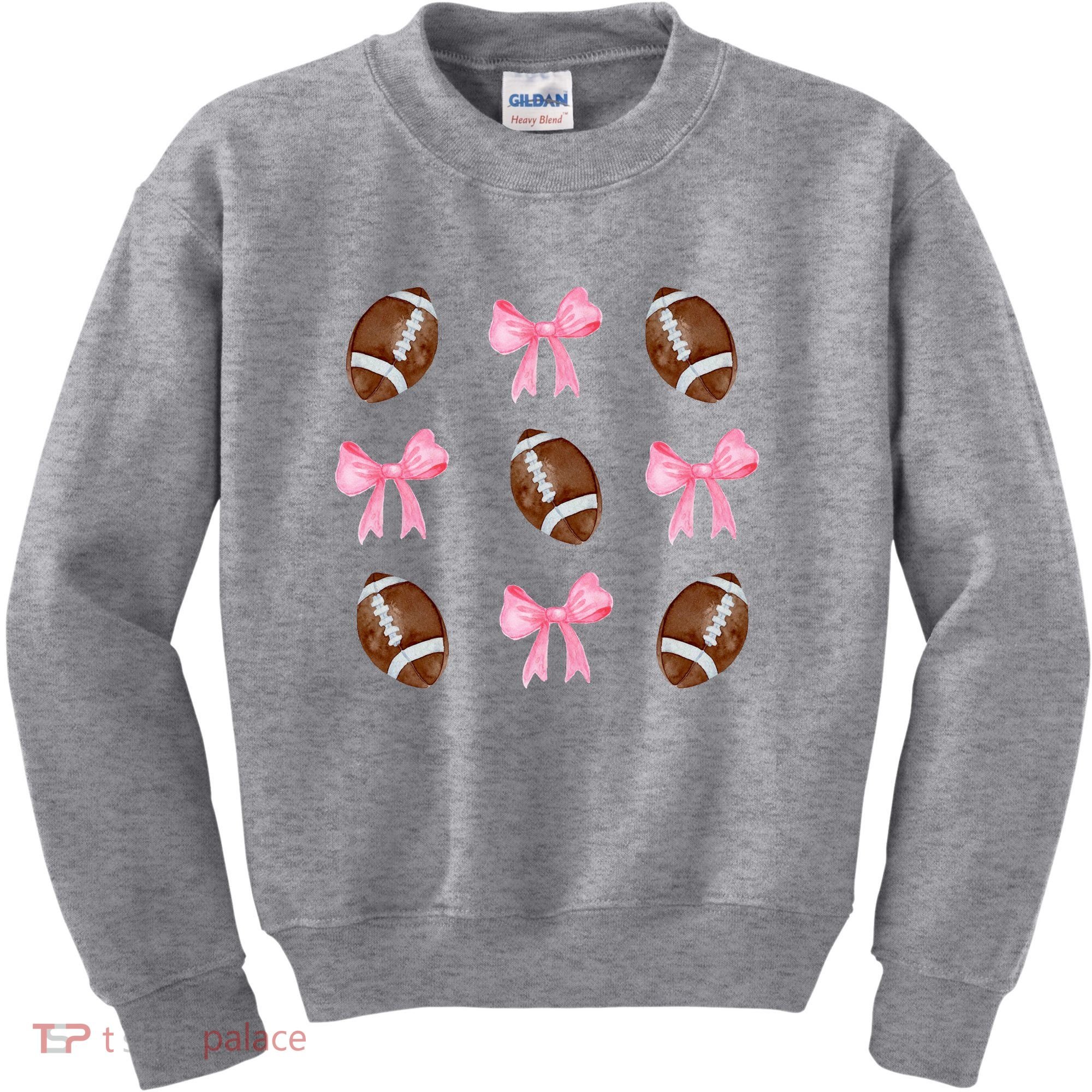 Football Pink Bow Festive Sport Lover Kids Sweatshirt