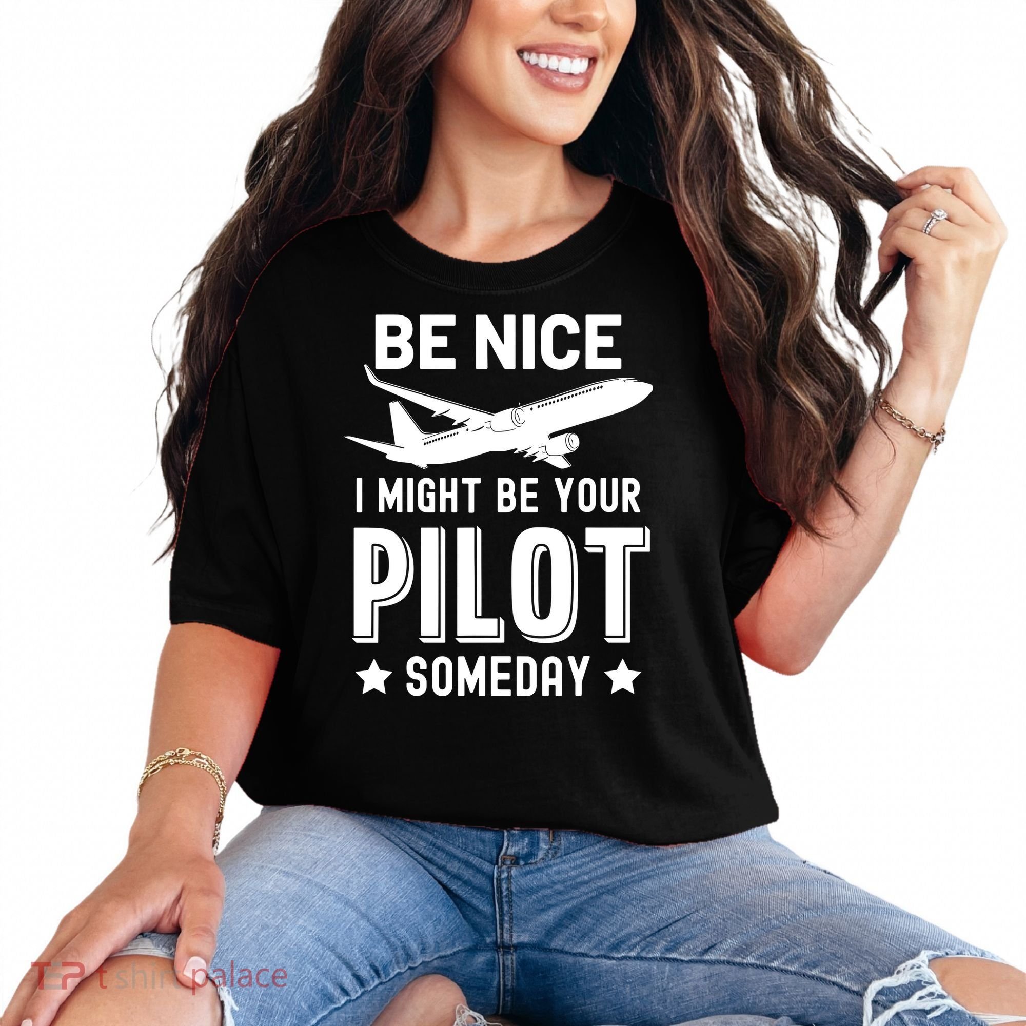 Funny Pilot Be Nice I Might Be Your Pilot Someday Aviation Comfort Colors T-Shirt