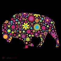 Flower Patterns Bison Buffalo Funny Coffee Mug thumb 5