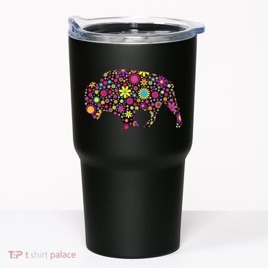 Flower Patterns Bison Buffalo Funny Tumbler