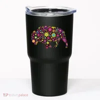 Flower Patterns Bison Buffalo Funny Tumbler thumb 0