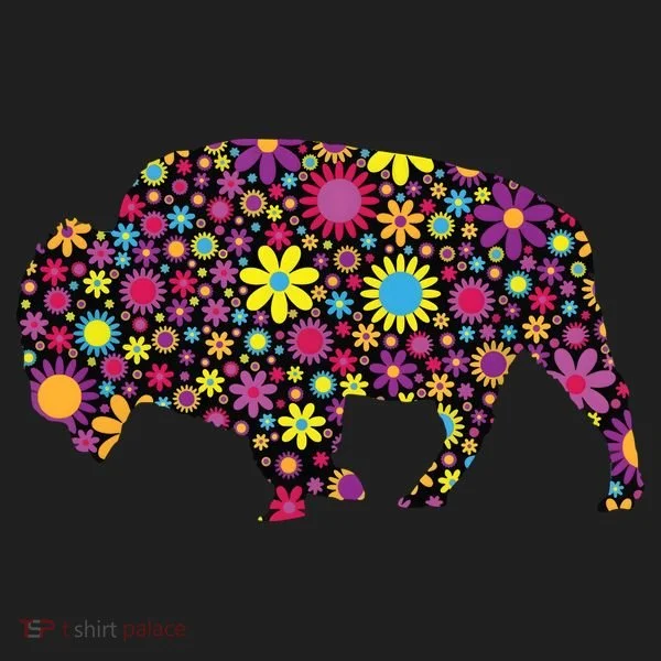 Flower Patterns Bison Buffalo Funny Tumbler