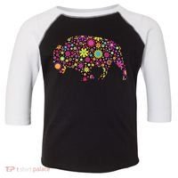 Flower Patterns Bison Buffalo Funny Toddler Fine Jersey T-Shirt thumb 0