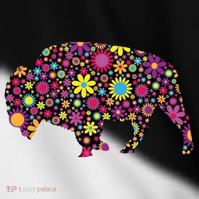 Flower Patterns Bison Buffalo Funny Toddler Fine Jersey T-Shirt