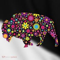 Flower Patterns Bison Buffalo Funny Toddler Fine Jersey T-Shirt thumb 2