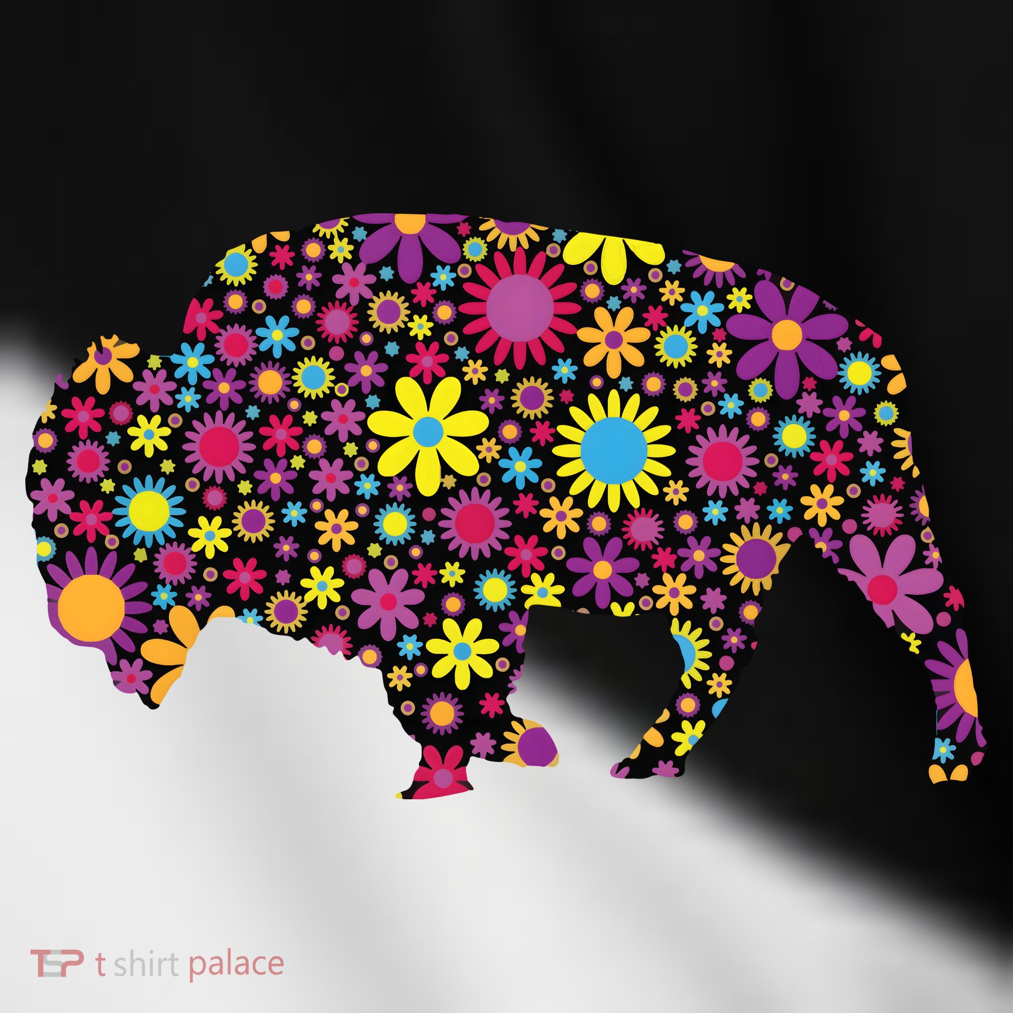 Flower Patterns Bison Buffalo Funny Toddler Fine Jersey T-Shirt