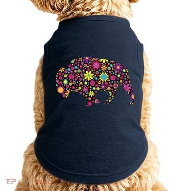 Flower Patterns Bison Buffalo Funny Doggie Tank