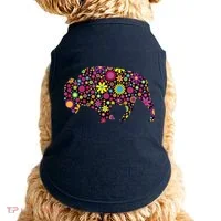 Flower Patterns Bison Buffalo Funny Doggie Tank thumb 0