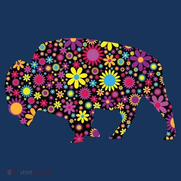 Flower Patterns Bison Buffalo Funny Doggie Tank