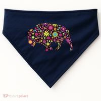 Flower Patterns Bison Buffalo Funny USA-Made Doggie Bandana thumb 0
