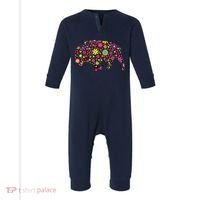 Flower Patterns Bison Buffalo Funny Infant Fleece One Piece thumb 0