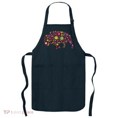 Flower Patterns Bison Buffalo Funny Apron