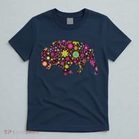 Flower Patterns Bison Buffalo Funny T-Shirt thumb 5