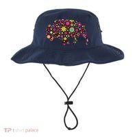 Flower Patterns Bison Buffalo Funny Bucket Hat thumb 0