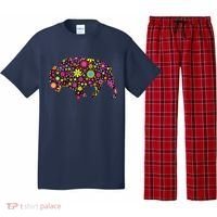 Flower Patterns Bison Buffalo Funny Pajama Set thumb 0