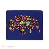 Flower Patterns Bison Buffalo Funny Mousepad thumb 0