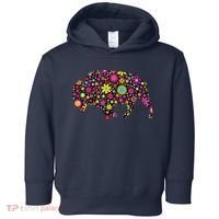 Flower Patterns Bison Buffalo Funny Toddler Hoodie thumb 0
