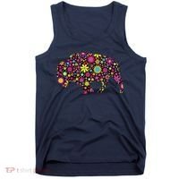Flower Patterns Bison Buffalo Funny Tank Top thumb 0
