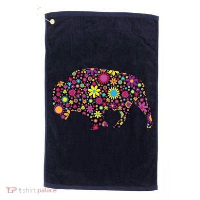 Flower Patterns Bison Buffalo Funny Golf Towel