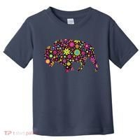 Flower Patterns Bison Buffalo Funny Toddler T-Shirt thumb 0