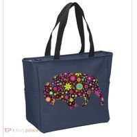 Flower Patterns Bison Buffalo Funny Tote Bag thumb 2