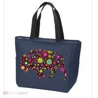Flower Patterns Bison Buffalo Funny Tote Bag thumb 3