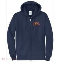 Flower Patterns Bison Buffalo Funny Full Zip Hoodie thumb 0