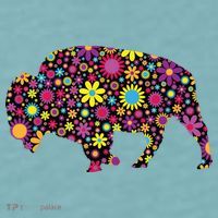 Flower Patterns Bison Buffalo Funny Sueded Cloud Jersey T-Shirt thumb 2