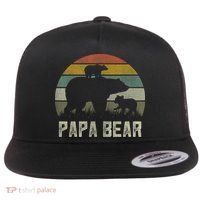  Funny Papa Bear Shirts, Cub 2 kid Fathers Day Grandpa Flat Bill Trucker Hat thumb 0