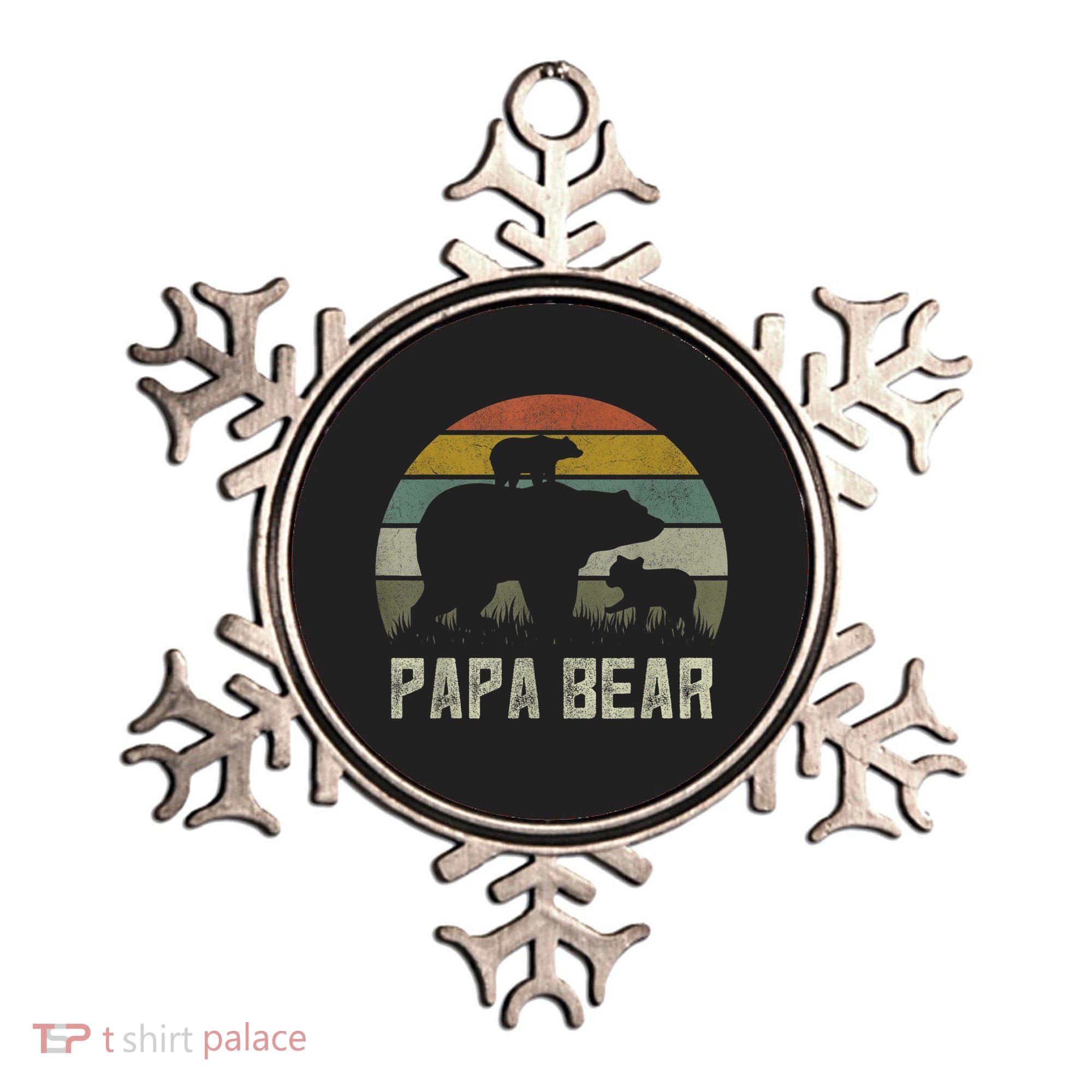  Funny Papa Bear Shirts, Cub 2 kid Fathers Day Grandpa Ornament