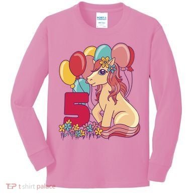 Fifth Pony Birthday Kids Long Sleeve Shirt