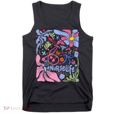 Floral Preppy Coquette Bow Nurse Stethoscope Nursing Doctor Tank Top