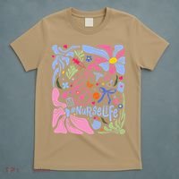 Floral Preppy Coquette Bow Nurse Stethoscope Nursing Doctor T-Shirt thumb 5