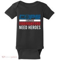 Funny Police Cops Because Firefighters Needs Heroes Law Gift Baby Bodysuit thumb 0