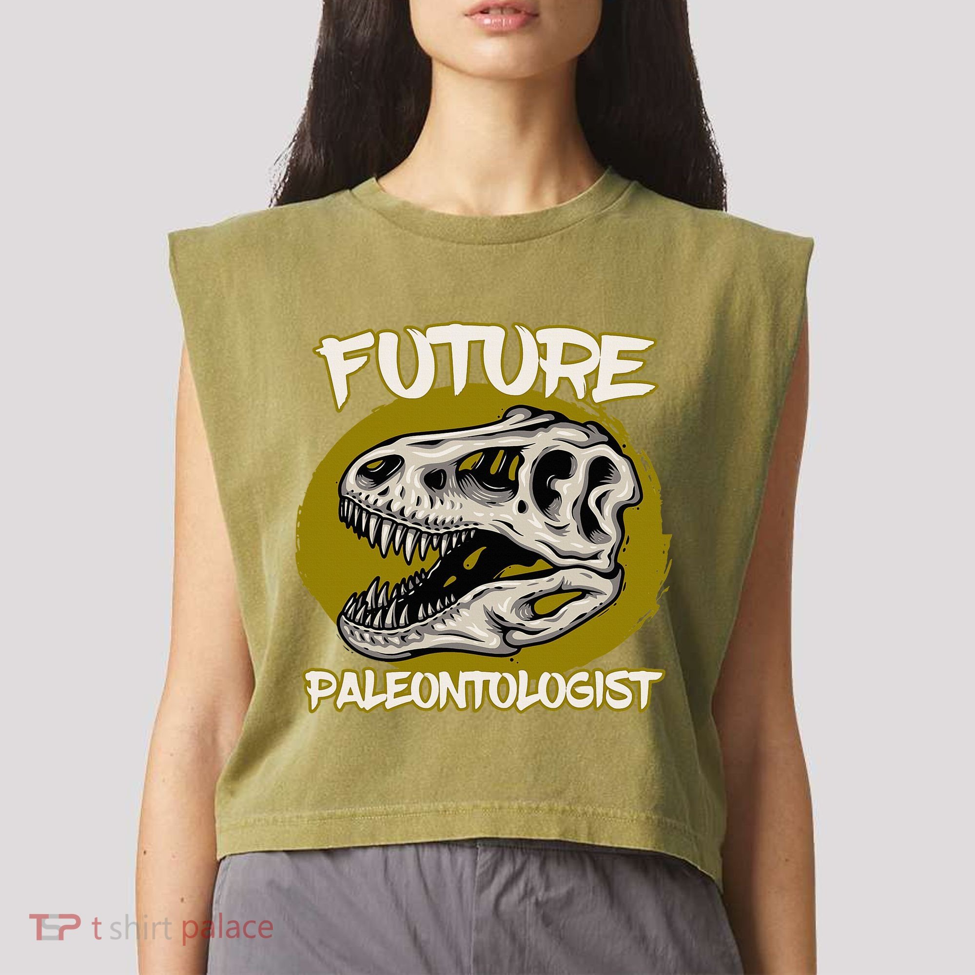 Future Paleontologist Cute Gifts Dino Explorer Garment-Dyed Women's Muscle Tee