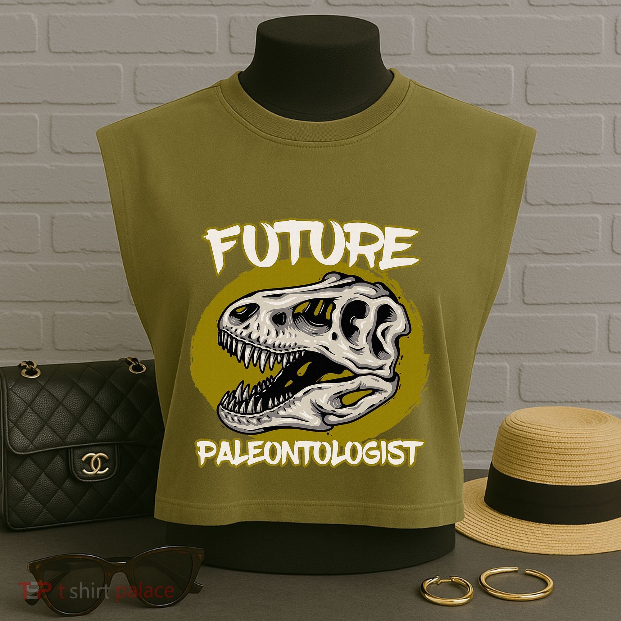 Future Paleontologist Cute Gifts Dino Explorer Garment-Dyed Women's Muscle Tee