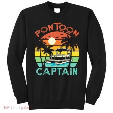 Funny Pontoon Captain Retro Vintage Style Pontoon Boat Sweatshirt