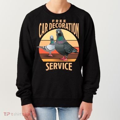 Funny Pigeon Car Decoration Service Women's Sweatshirt