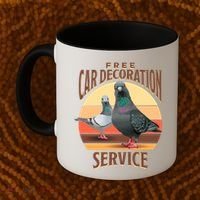 Funny Pigeon Car Decoration Service Coffee Mug thumb 2