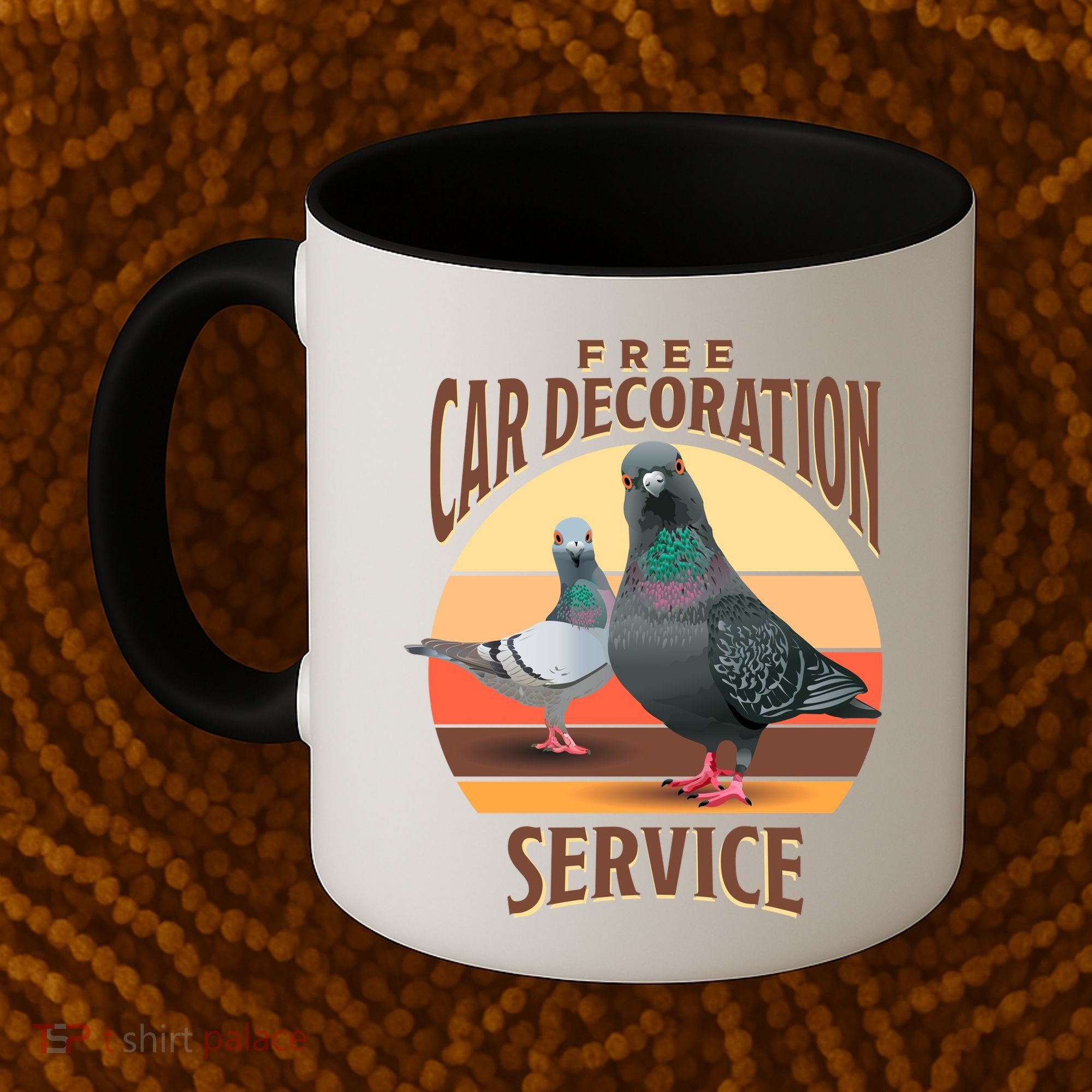 Funny Pigeon Car Decoration Service Coffee Mug