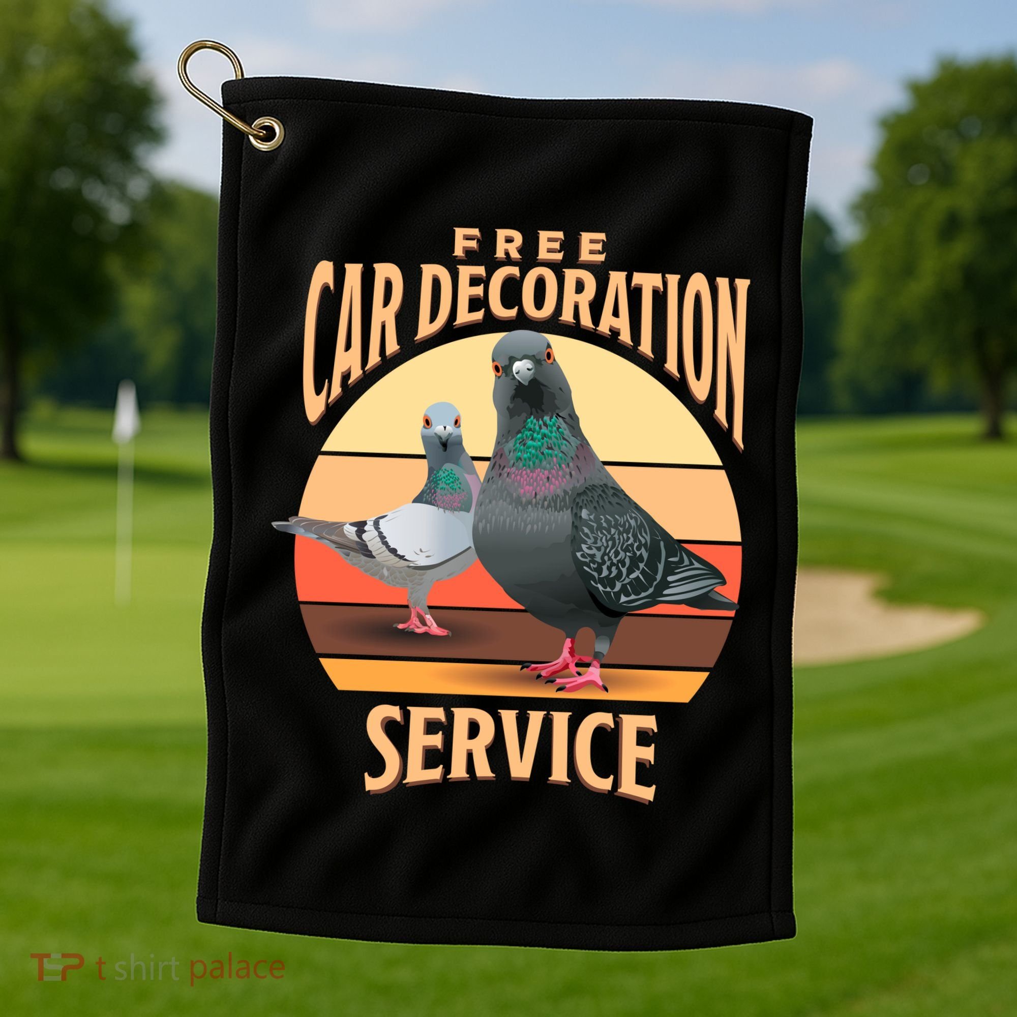 Funny Pigeon Car Decoration Service Golf Towel