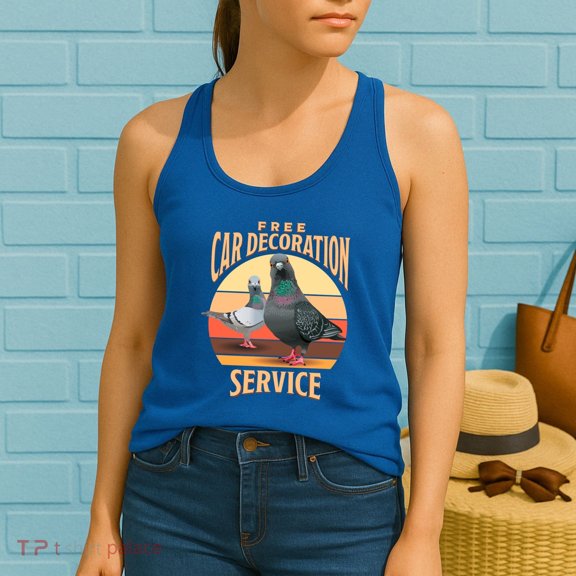 Funny Pigeon Car Decoration Service Women's Tank Top