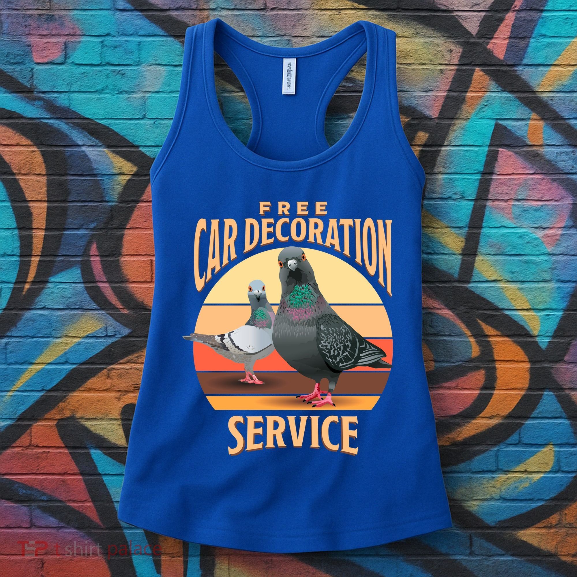Funny Pigeon Car Decoration Service Women's Tank Top
