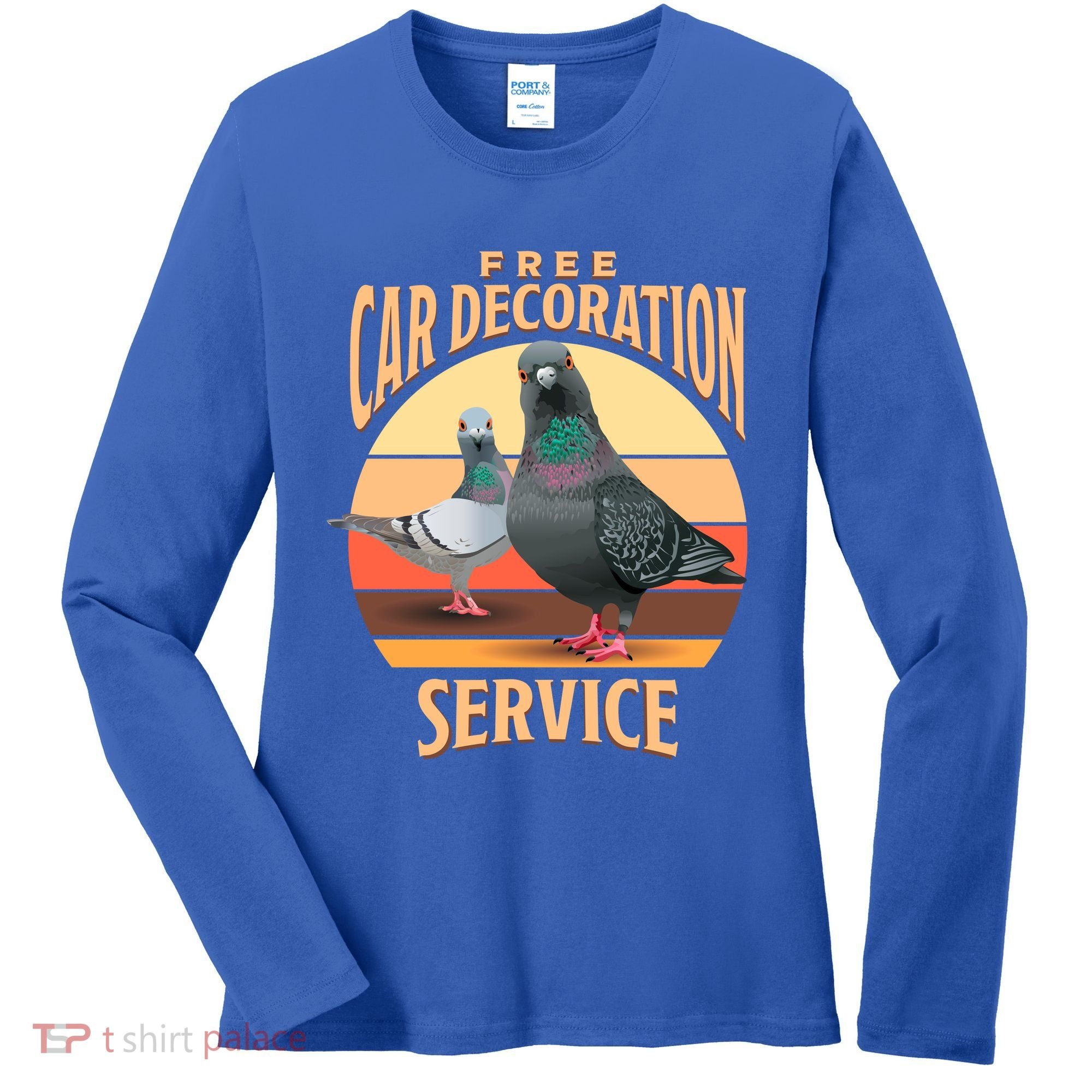 Funny Pigeon Car Decoration Service Women's Long Sleeve Shirt