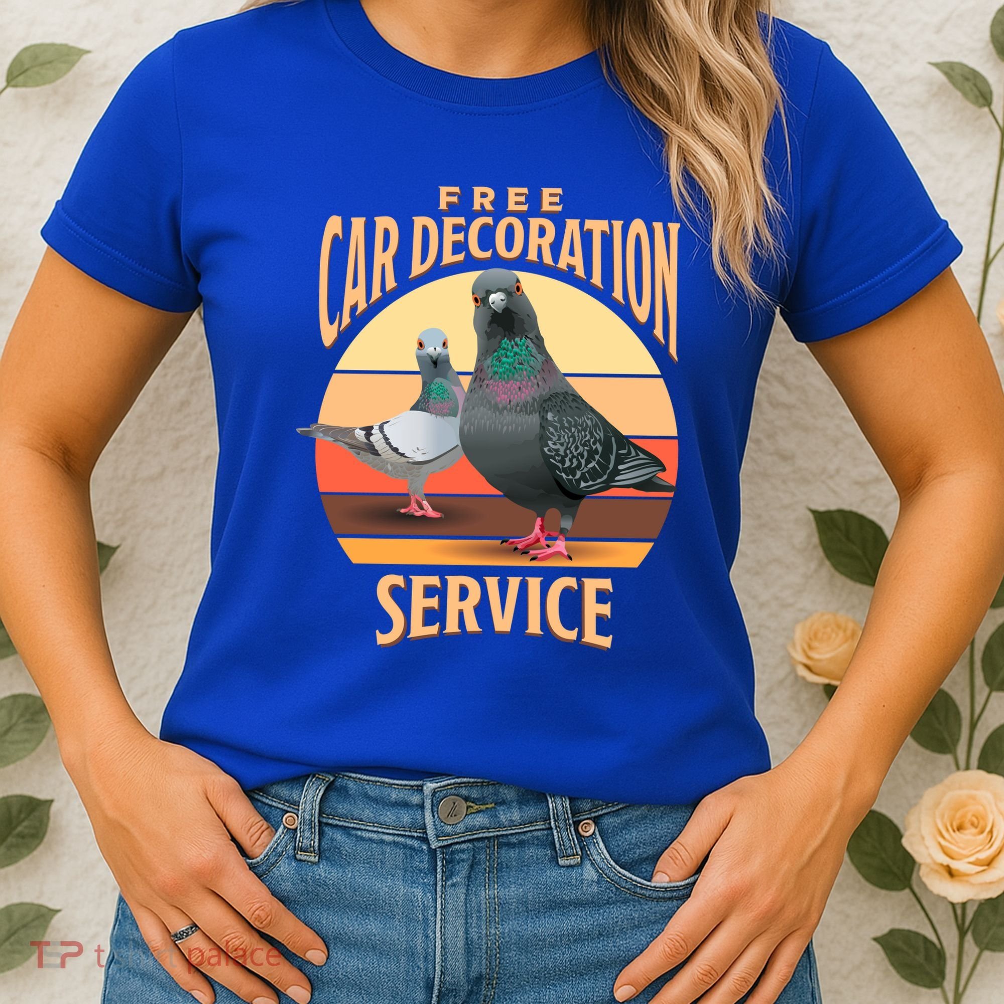 Funny Pigeon Car Decoration Service Women's T-Shirt